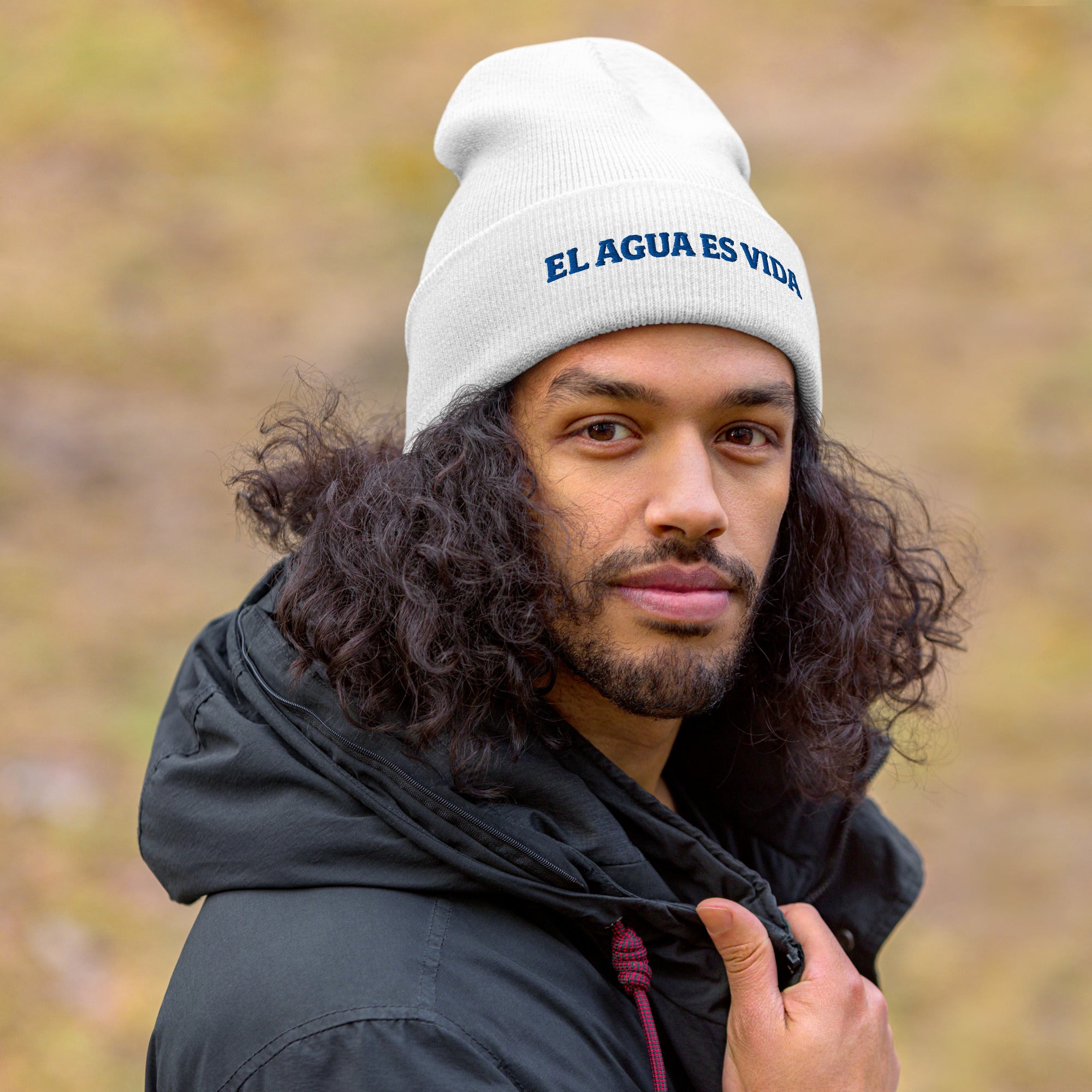 "El Agua Es Vida" Cuffed Beanie