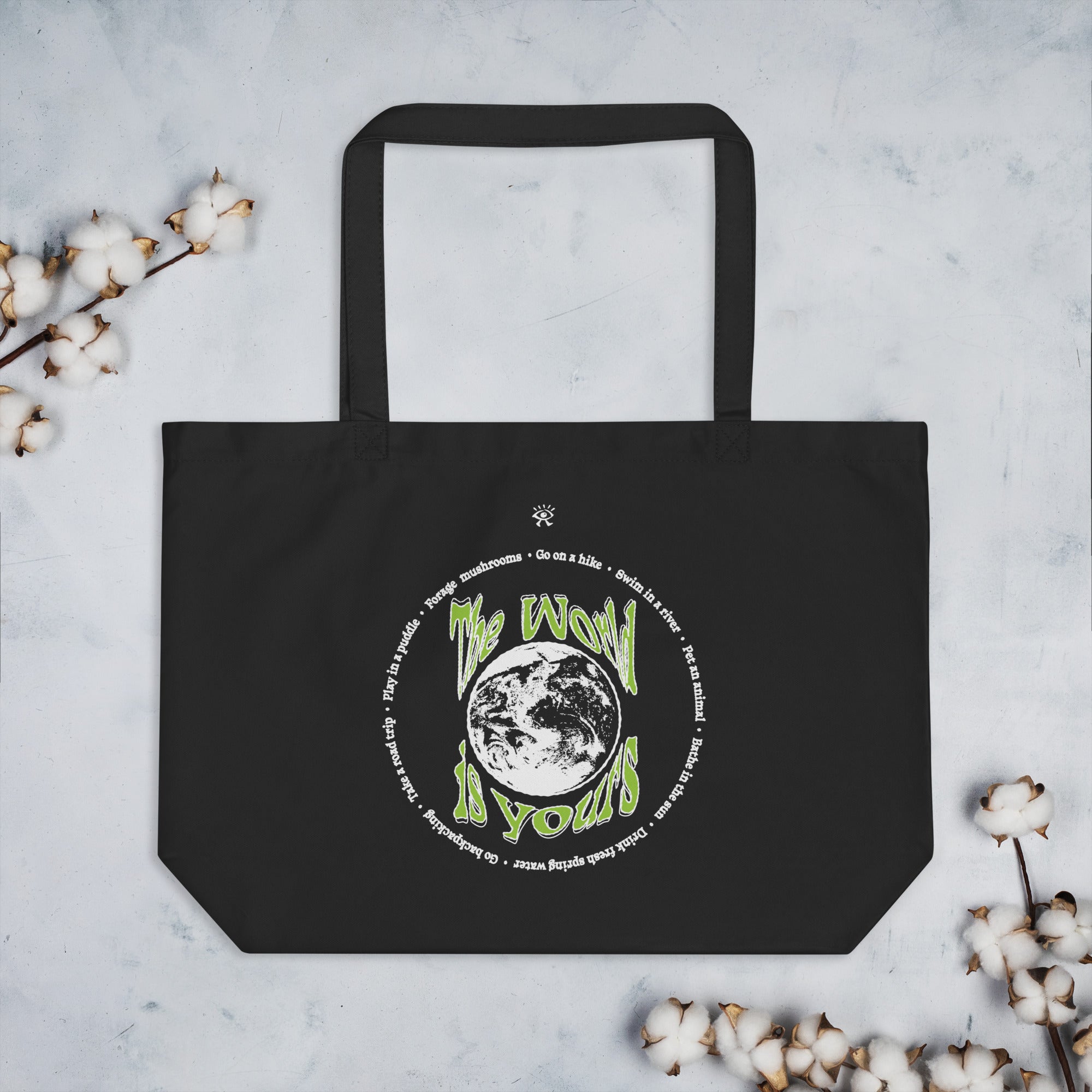 "The World is Yours" Large Organic Tote Bag