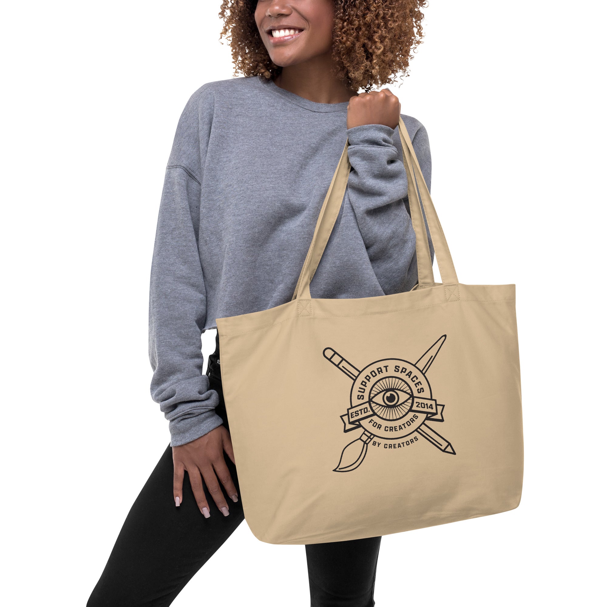 "For Creators, By Creators" Large Organic Tote Bag
