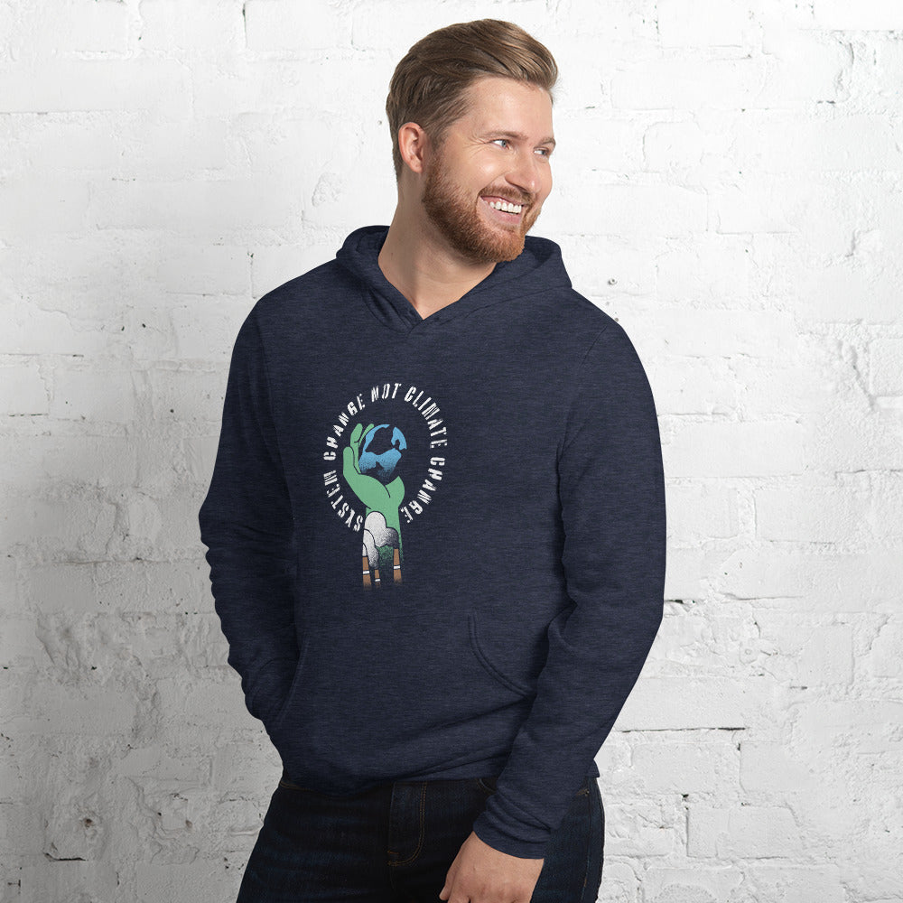 "System Change Not Climate Change" Lightweight Unisex Hoodie